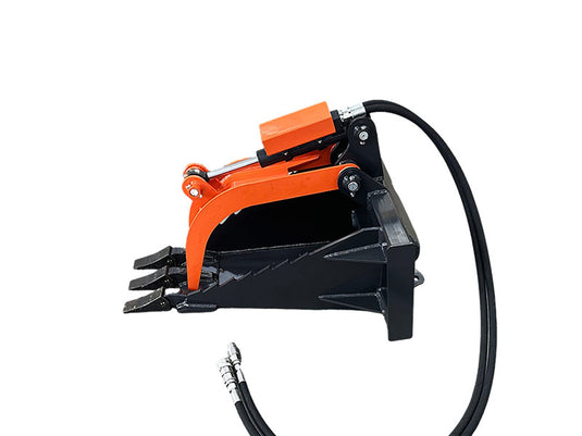 Mini Skid Steer Stump Bucket Grapple 37 Inch Hydraulic 2 in 1 Root Tree Stump Removal Attachment