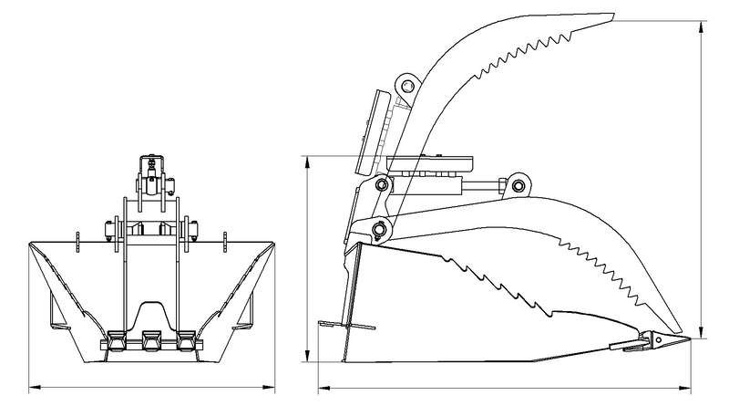 Load image into Gallery viewer, Mini Skid Steer Stump Bucket Grapple Attachment for Root Removal and Landscaping
