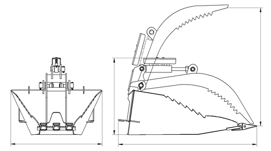 Mini Skid Steer Stump Bucket Grapple Attachment for Root Removal and Landscaping