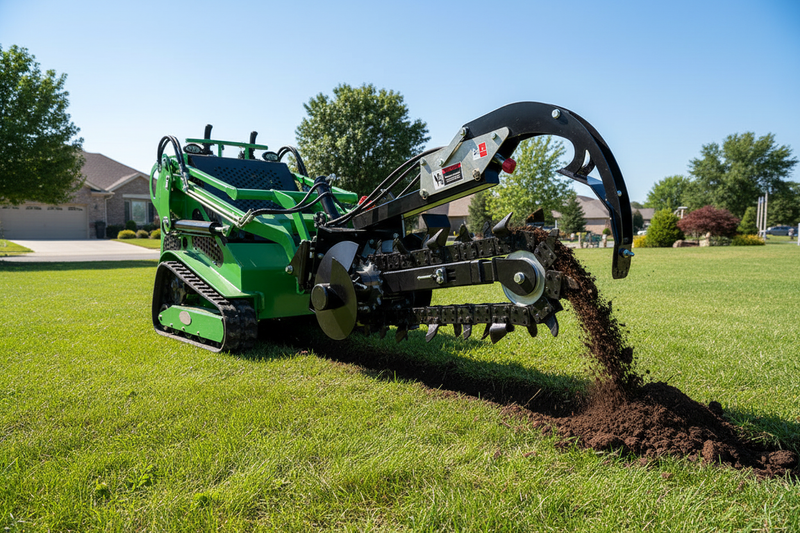 Indlæs billede i Gallery Viewer, Mini Skid Steer Trencher Attachment 36 Inch Adjustable Depth Hydraulic Irrigation Pipe Laying
