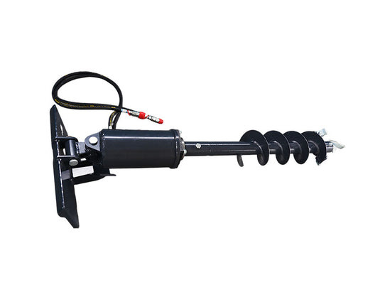 Mini Skid Steer Hydraulic Auger Attachment - 9 Inch Planetary Drive Post Hole Digger