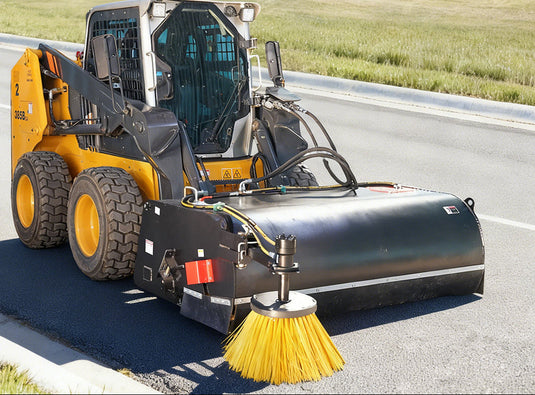 Skid Steer Hydraulic Box Broom Side Brush 72 83 Inch Bidirectional Dust Control Quick Attach S-BBS