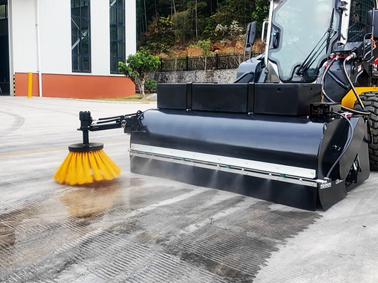 Skid Steer Box Broom Sweeper with Spraying