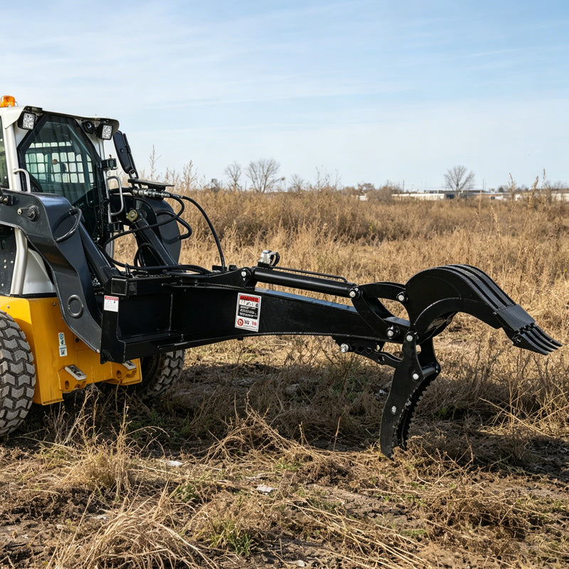 Chargez l'image dans la visionneuse de la galerie, Skid Steer Backhoe Attachment with Thumb, Universal Quick Attach, 9 to 24 Inch Bucket
