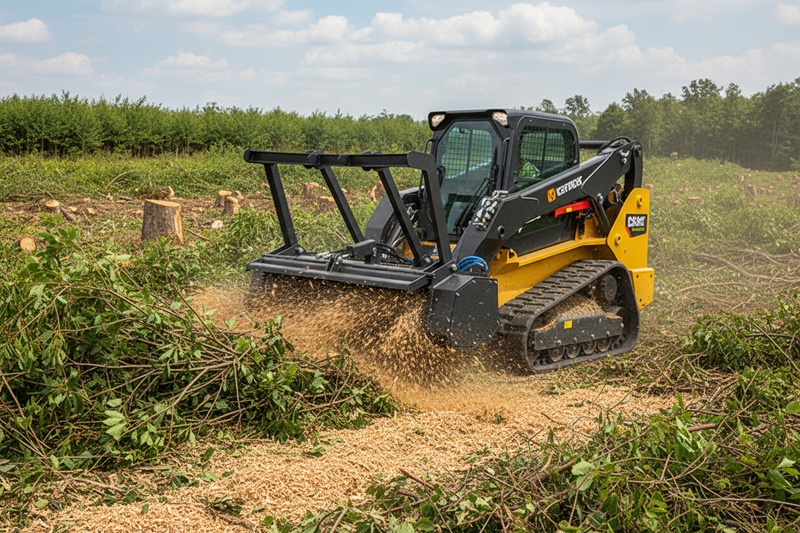 Carregue imagem no visualizador da galeriaSkid Steer Drum Mulcher Attachment 62 72 Inch Hydraulic Forestry Heavy Duty
