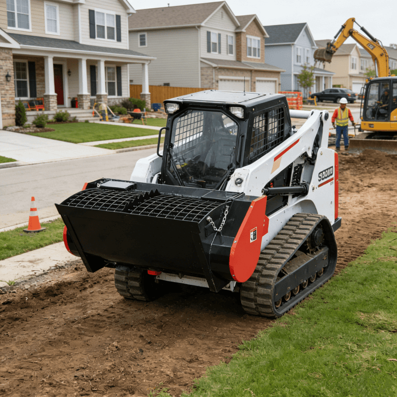 Load image into Gallery viewer, Self Loading Skid Steer Concrete Mixer Bucket Attachment 280 to 550 Liter Hydraulic Cement Mixer for Universal Skid Steers
