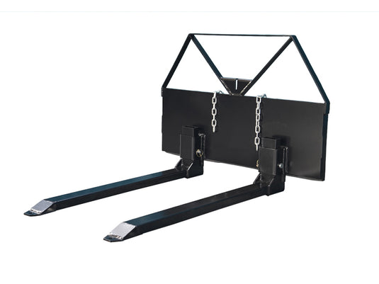 46 Inch Economy Skid Steer Pallet Forks, Heavy Duty 1200kg Capacity Pallet Fork Attachment with Tow Hitch