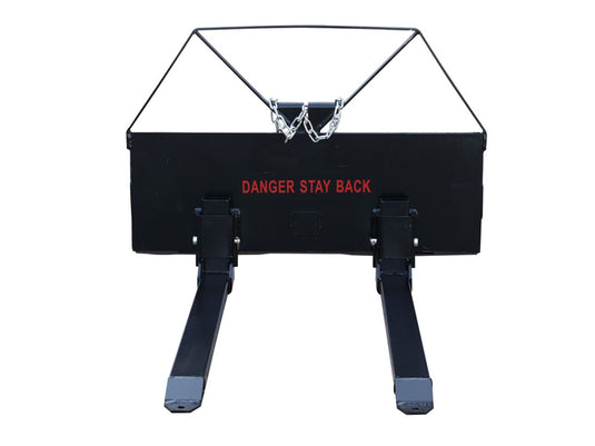 46 Inch Economy Skid Steer Pallet Forks, Heavy Duty 1200kg Capacity Pallet Fork Attachment with Tow Hitch