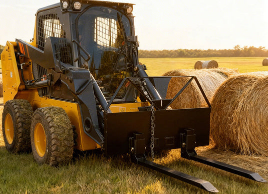 46 Inch Economy Skid Steer Pallet Forks, Heavy Duty 1200kg Capacity Pallet Fork Attachment with Tow Hitch