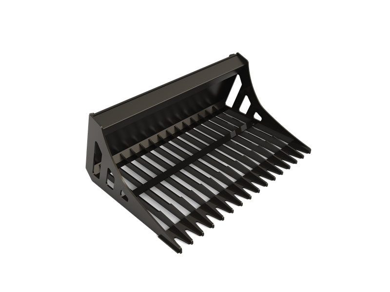Indlæs billede i Gallery Viewer, Skid Steer Rock Bucket 46-74 Inch Heavy Duty Sifting Bucket for Debris Cleanup and Ground Leveling
