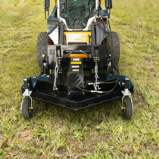 Hydraulic Finishing Mower Attachment, Heavy Duty 65 Inch Skid Steer Mower for Pasture and Large Acreage