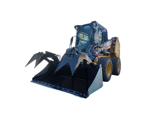 Heavy Duty Skid Steer Grapple Bucket Attachment 63-85 Inch
