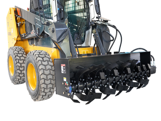 Skid Steer Hydraulic Rotary Tiller Attachment 72 Inch Bi-Directional Low Flow