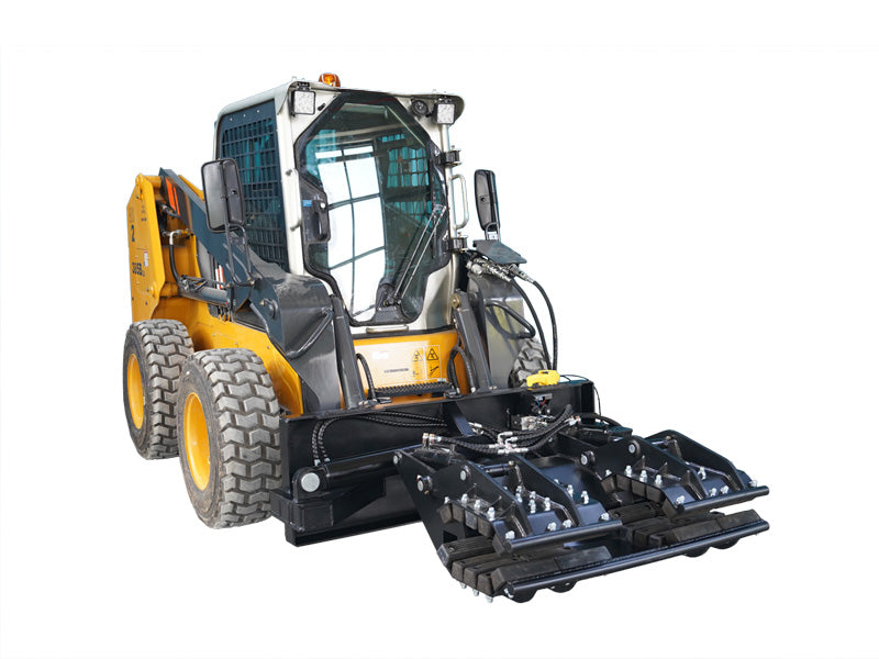 Indlæs billede i Gallery Viewer, Skid Steer Heavy Duty Pole Setter Attachment Double Cylinder Rotating 610kg
