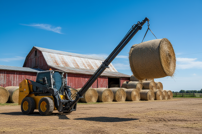 Indlæs billede i Gallery Viewer, Hydraulic Telescoping Jib Boom Skid Steer Attachment 385kg – Universal Loader Tractor
