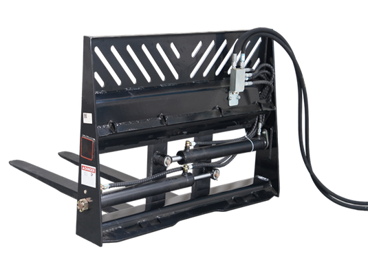 Hydraulic Positioning Skid Steer Pallet Forks, Class 2A 2000kg Heavy Duty Fork Attachment MP1140