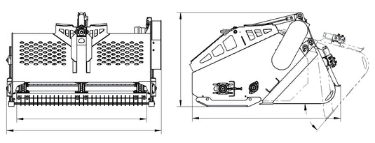 Skid Steer Hydraulic Landscape Rake 66 Inch Rock Collection Soil Preparation