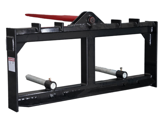 Skid Steer Quick Attach Hay Bale Spear Frame 3000 lb Forged 1 Main 2 Stabilizer Spears S-HS1160