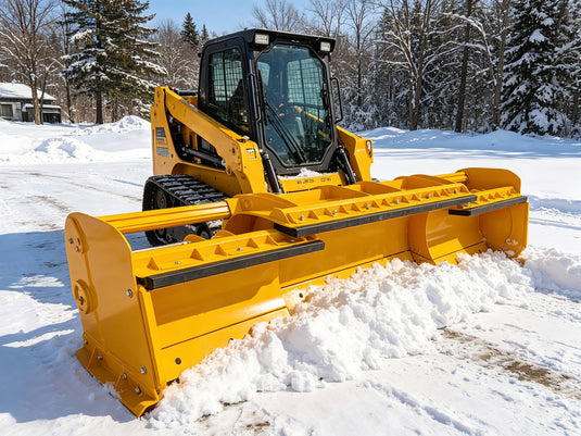 Skid Steer Snow Pusher Attachment 84-144 Inch Hydraulic Expandable Heavy Duty