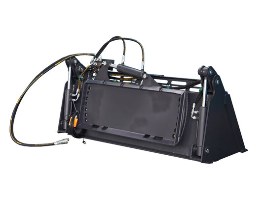 Hydraulic Tilt 4-in-1 Skid Steer Bucket, Low Profile Extended Bottom, 68 and 72 Inch