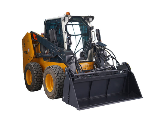 Hydraulic Tilt 4-in-1 Skid Steer Bucket, Low Profile Extended Bottom, 68 and 72 Inch