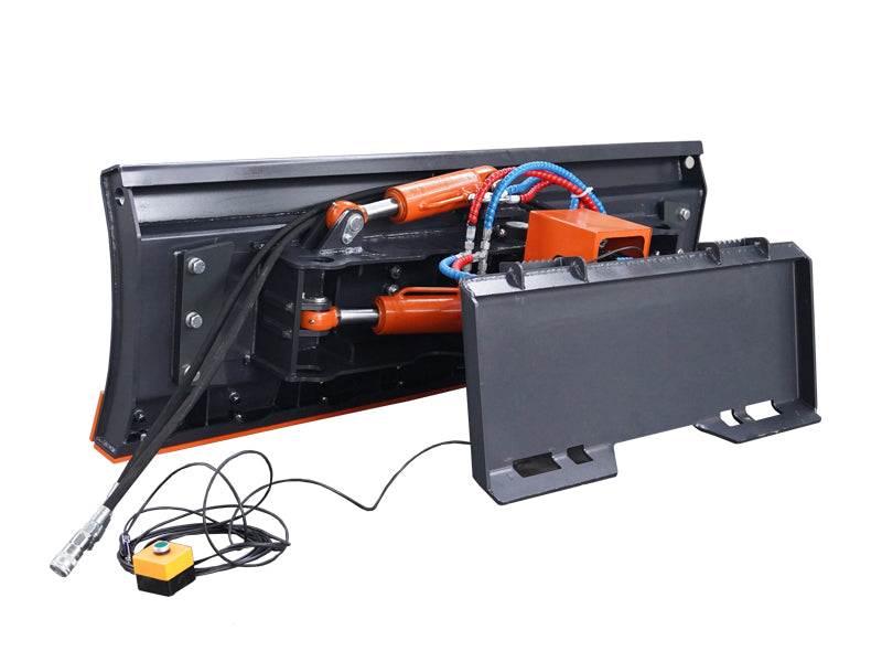 Indlæs billede i Gallery Viewer, Skid Steer Hydraulic 6-Way Angle Tilt Dozer Blade Snow Pusher Attachment 84in
