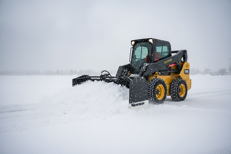 Load image into Gallery viewer, Skid Steer Snow Pusher Attachment with Hydraulic Angle, Adjustable Width 96"-108"  2-in-1 Snow Pusher &amp; Collector
