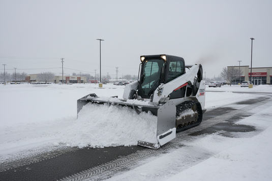 Skid Steer Snow Pusher Attachment with Hydraulic Angle, Adjustable Width 96"-108"  2-in-1 Snow Pusher & Collector