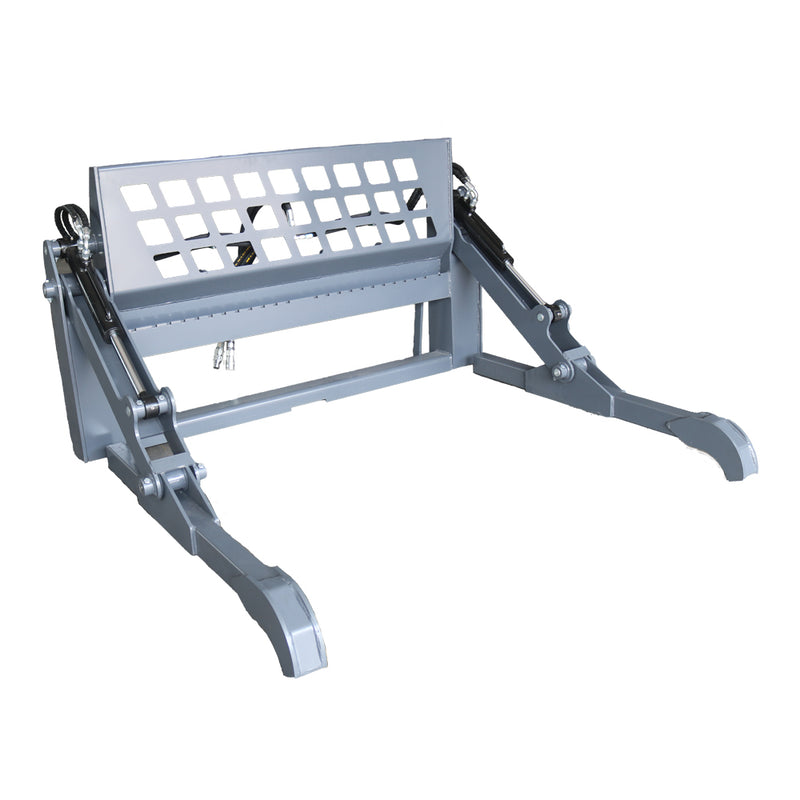 Chargez l'image dans la visionneuse de la galerie, Skid Steer Pallet Fork Grapple, Dual Cylinder Hydraulic Pipe Grapple Attachment, 2800kg Capacity
