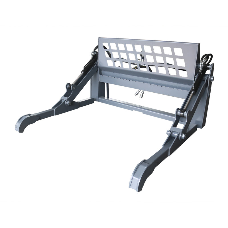 Chargez l'image dans la visionneuse de la galerie, Skid Steer Pallet Fork Grapple, Dual Cylinder Hydraulic Pipe Grapple Attachment, 2800kg Capacity
