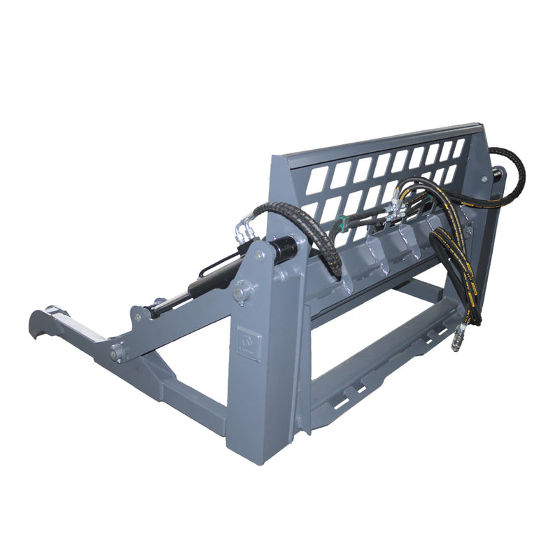 Chargez l'image dans la visionneuse de la galerie, Skid Steer Pallet Fork Grapple, Dual Cylinder Hydraulic Pipe Grapple Attachment, 2800kg Capacity
