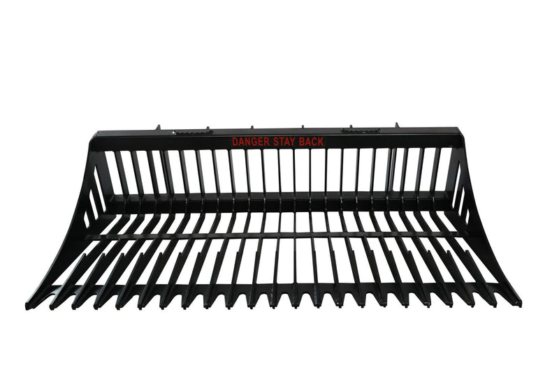 Load image into Gallery viewer, Skid Steer Rock Bucket Attachment 52-96 Inch Heavy Duty Flat Bar Rake Bucket for Back Blading and Sifting
