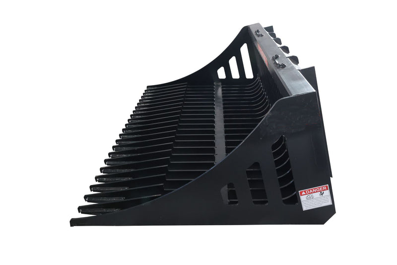 Load image into Gallery viewer, Skid Steer Rock Bucket Attachment 52-96 Inch Heavy Duty Flat Bar Rake Bucket for Back Blading and Sifting
