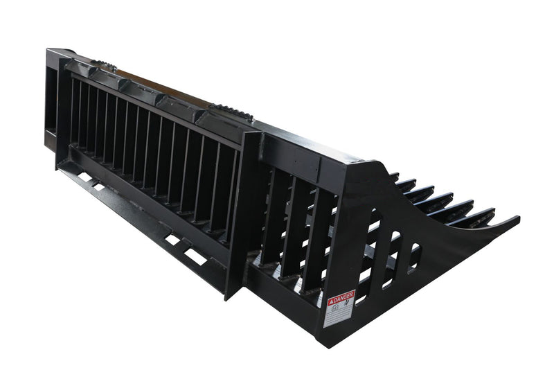 Load image into Gallery viewer, Skid Steer Rock Bucket Attachment 52-96 Inch Heavy Duty Flat Bar Rake Bucket for Back Blading and Sifting
