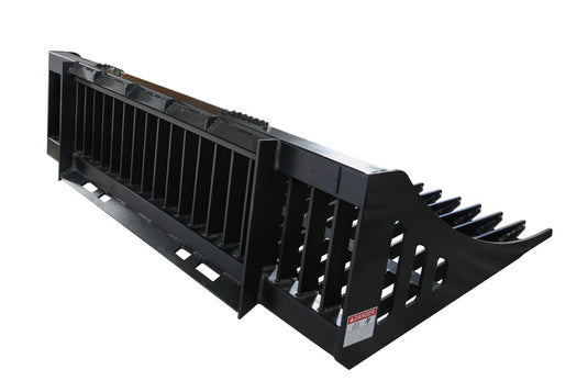 Skid Steer Rock Bucket Attachment 52-96 Inch Heavy Duty Flat Bar Rake Bucket for Back Blading and Sifting