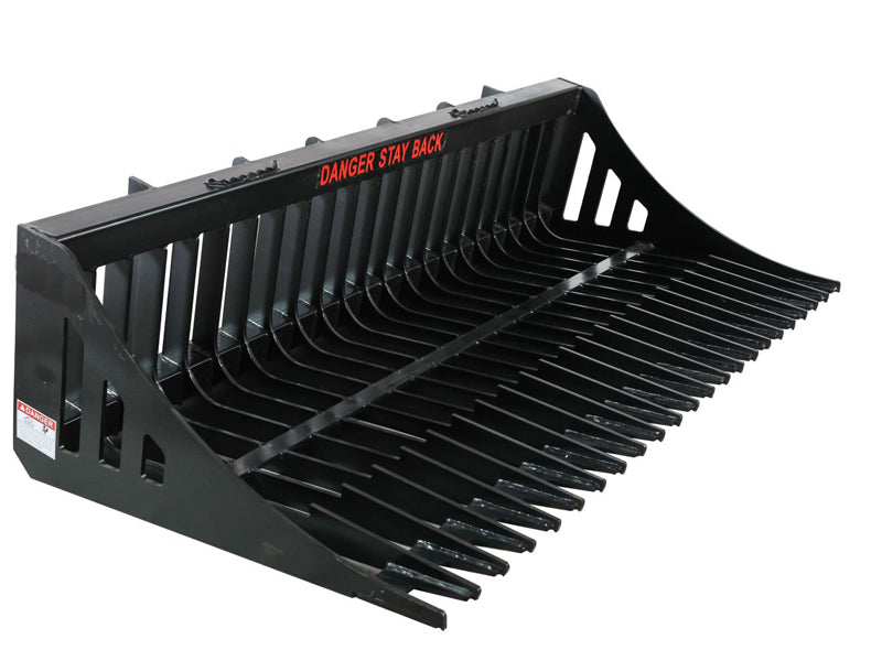Load image into Gallery viewer, Skid Steer Rock Bucket Attachment 52-96 Inch Heavy Duty Flat Bar Rake Bucket for Back Blading and Sifting

