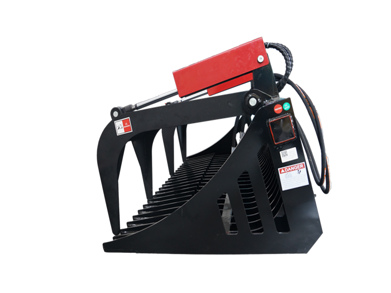 Indlæs billede i Gallery Viewer, Heavy Duty Skid Steer Root Grapple Attachment 59-84 Inch Dual Cylinder
