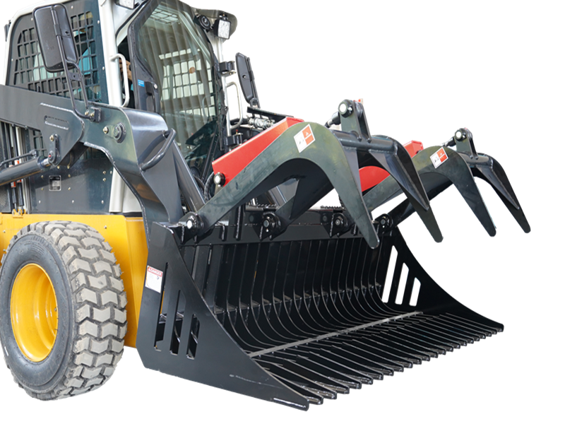 Indlæs billede i Gallery Viewer, Heavy Duty Skid Steer Root Grapple Attachment 59-84 Inch Dual Cylinder
