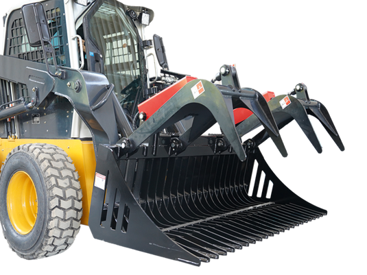 Heavy Duty Skid Steer Root Grapple Attachment 59-84 Inch Dual Cylinder