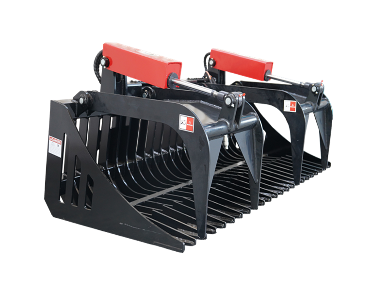 Indlæs billede i Gallery Viewer, Heavy Duty Skid Steer Root Grapple Attachment 59-84 Inch Dual Cylinder
