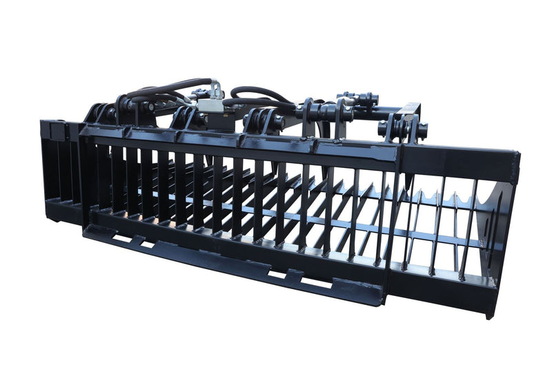 Carregue imagem no visualizador da galeriaSkid Steer Rock Grapple Bucket Attachment 72-84 Inch Twin Cylinder

