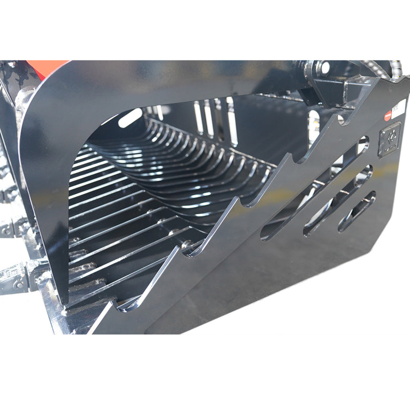Indlæs billede i Gallery Viewer, Heavy Duty Skid Steer Rock Bucket Grapple with Teeth 60-82 Inch Attachment
