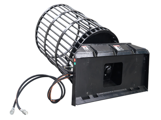 Skid Steer Rotary Drum Rock Picker Attachment Hydraulic Soil Separation