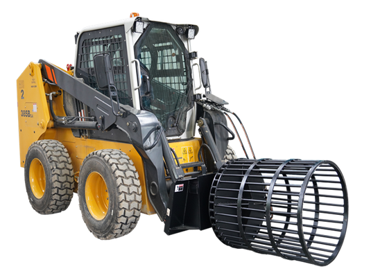 Skid Steer Rotary Drum Rock Picker Attachment Hydraulic Soil Separation