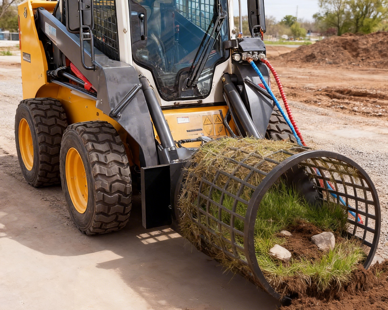 Load image into Gallery viewer, Skid Steer Rotary Drum Rock Picker Attachment Hydraulic Soil Separation
