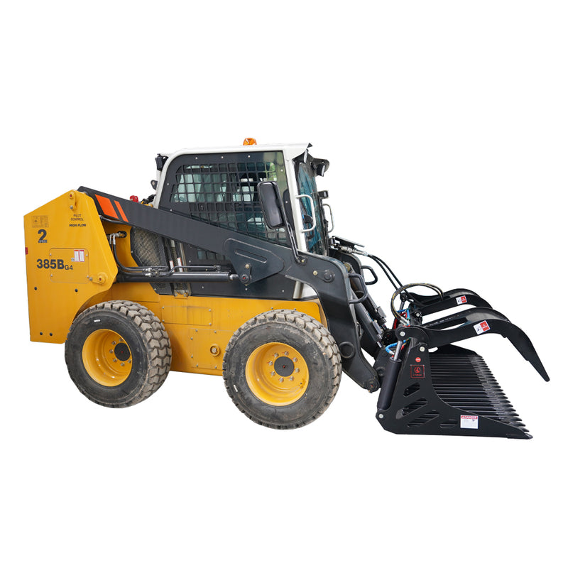 Load image into Gallery viewer, Heavy Duty Skid Steer Rock Grapple Bucket 66-82 Inch Hydraulic Attachment
