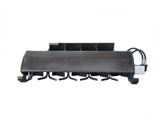Skid Steer Rotary Tiller Attachment 72 Inch Bi-Directional Replaceable Hardened Tines