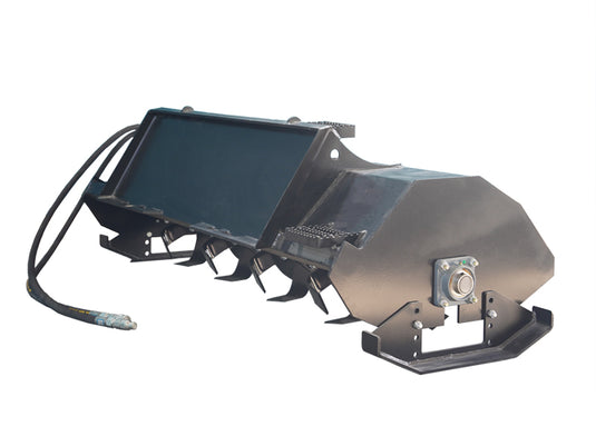 Skid Steer Rotary Tiller Attachment 72 Inch Bi-Directional Replaceable Hardened Tines