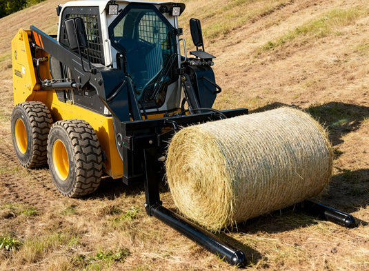 Skid Steer Bale Lifter Handler Roller Tube Silage Wrap Protection 1000kg Quick Attach S-SBH