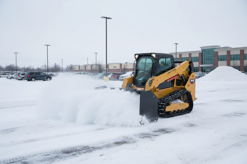 Load image into Gallery viewer, Skid Steer Snow Pusher Attachment 84 to 120 Inch Rubber Edge Containment
